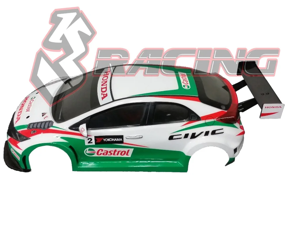 3 Гонки 1:10 Hoondaa Civic MK9 190 мм прозрачный Кузов Набор радиоуправляемых автомобилей