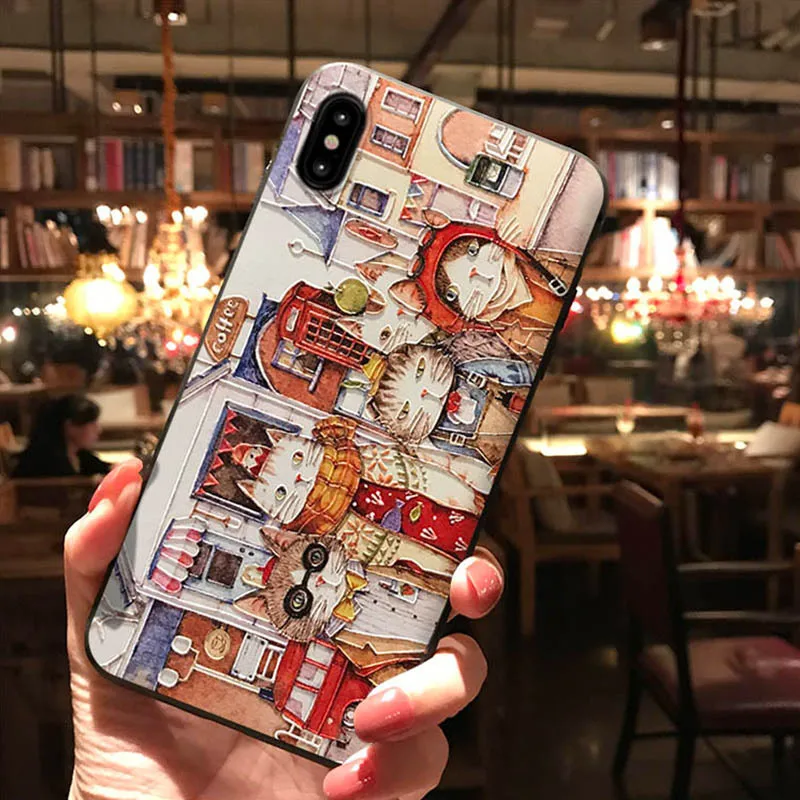 Аниме ANOHANA Deep Sea Girl Cat чехол для телефона для iPhone XS 11 Pro MAX XR Capa мягкая задняя крышка из ТПУ для iPhone X 8 7 6S 6 Plus Coque