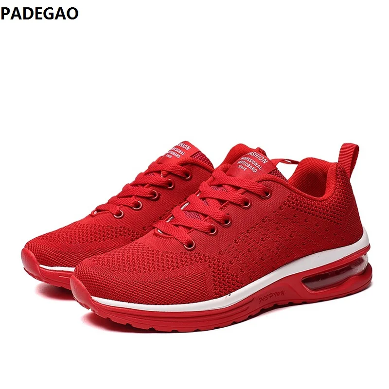 

Women Sneakers Soft Damping cushion air Shoes Women Autumn Comfortable Mesh Breathable Red Sneakers Basket Femme