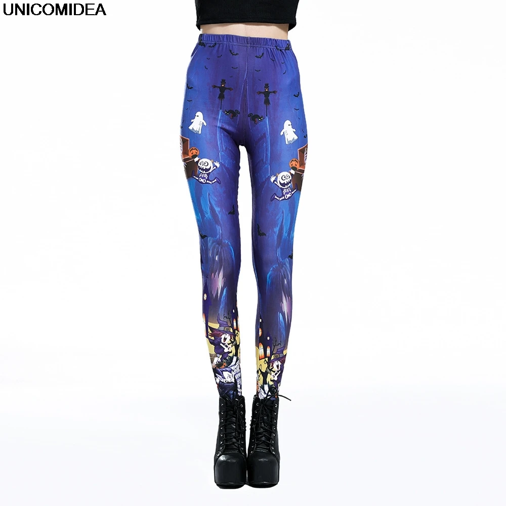 

Halloween Ghost Pumpkin Work Out 3D Fitness Women Legging Skull Rose Skeleton Slim Fit Leggings Elasticity Leggin Pants Trousers