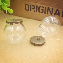 100 компл. 30x20 мм Стекло глобус один стеклянный чехол и один базовый набор стекло ювелирные аксессуары-кулоны