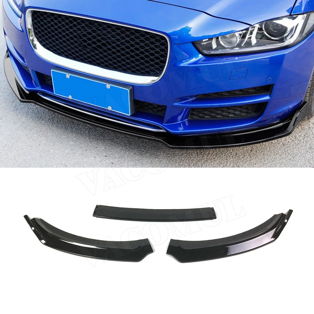 3 шт./компл. передний спойлер передник для Ford Jaguar XE 2017 2018 ABS глянцевый черный бампер