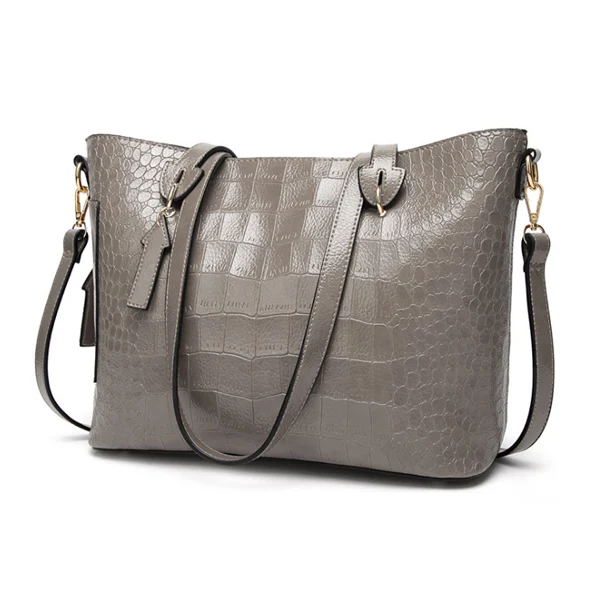 HJPHOEBAG сумка Брендовая женская сумка из крокодиловой кожи Модная сумка-шоппер Женская Роскошная Сумка через плечо сумка YC030 - Цвет: Gray