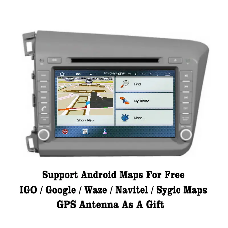 Discount Liislee For Honda Civic LHD 2012~2015 Android 7.1 2G RAM Car Radio Audio Video Multimedia DVD Player WIFI GPS Navi Navigation 3