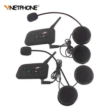 2 предмета Vnetphone V6 мотоциклетный шлем Bluetooth гарнитура домофон BT беспроводной интерком для 6 Riders Intercomunicador