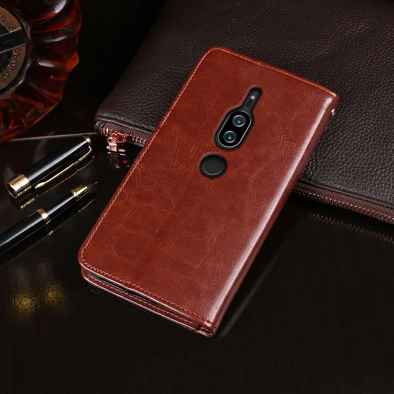 Чехол IDEWEI для Sony Xperia XZ2 Premium роскошный кожаный чехол телефона защитный флип