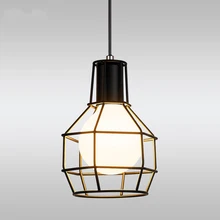 Loft living room restaurant bar dining room aisle bedroom pendant light retro iron cage industrial hendlight hanging lamps american living room hanging lamp retro copper balcony bedroom lights corridor aisle entrance bar restaurant glass pendant lamps