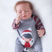 Lifelike Sleeping Doll Curved Mohair Reborn Baby Dolls 22 Inch 55 cm Newborn Silicone Babies Toy Kids Birthday Xmas Gift