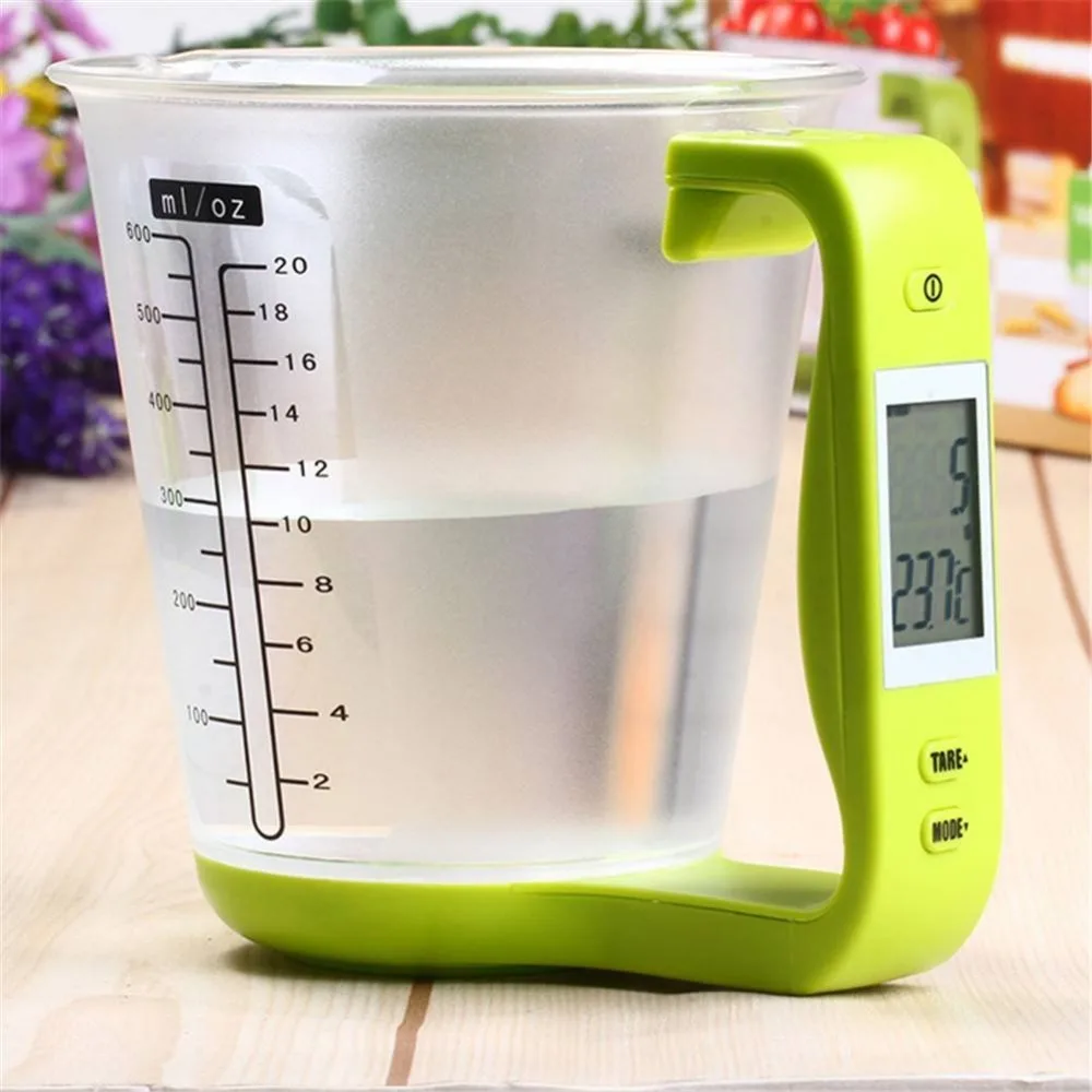 

Digital Food Kitchen Scale with Measuring Cup Function Green