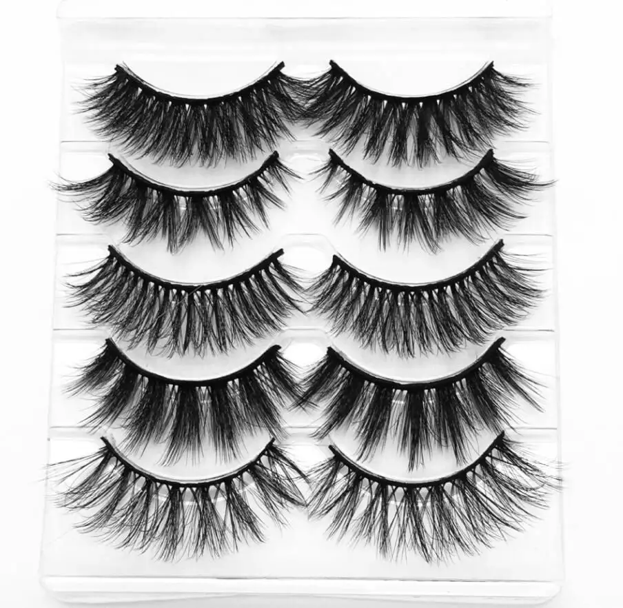 5 Pairs Mink Eyelashes New 3D Mink Lashes Thick HandMade Full Strip Fake Lashes Make up Eye lashe False Eyelashes Makeup - Цвет: 001
