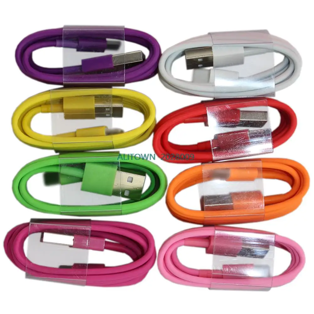 1000pcs/Lot 1M Extension 8pin to usb data charger cable for iphone 6 6 plus  for iphone 5 5c 5s Fit for ios8 .1 ios  9.2 system