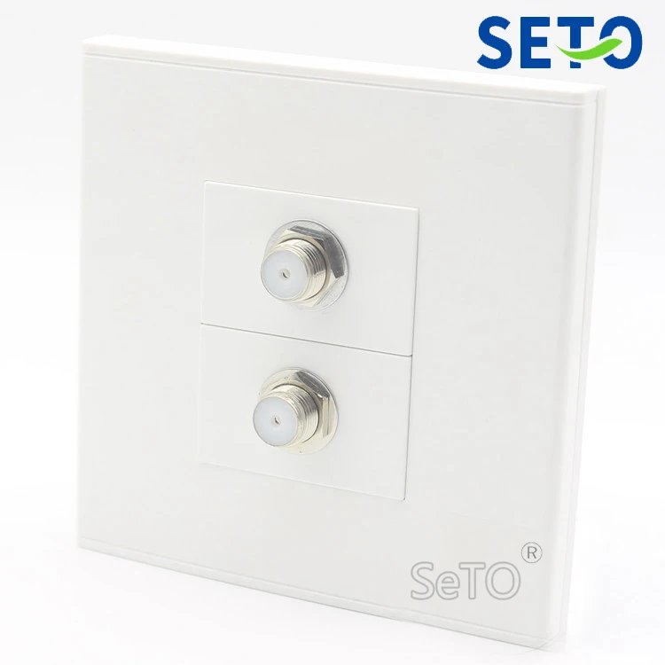 

SeTo 86 Type Double Ports F Head Digital TV Connector Panel Wall Plate Socket Keystone Faceplate