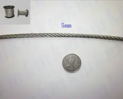 Corda de fio de aço inoxidável 100 de alta resistência, 316 m, 7x19, estrutura, 5.0mm de diâmetro