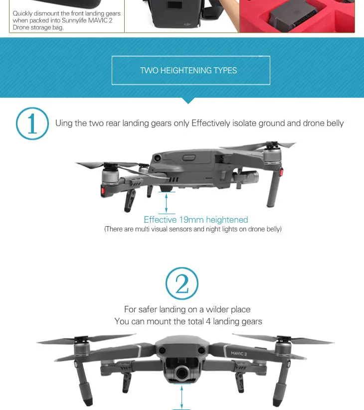 Складной шасси наборы для DJI Мавик 2 Pro зум Drone портативный повысить ноги поддержка защита для ног запасных Запчасти