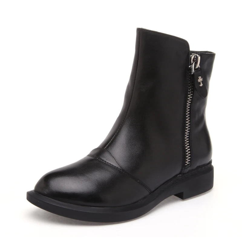 Women Shoes 2016 New England Winter Boots Martin Genuine Leather Flat Shoes Women Ankle Boots Mom Zapatos Mujer