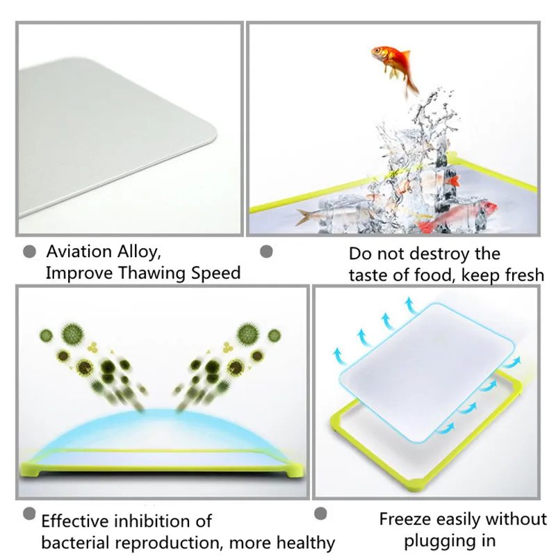 Quick Defrosting Tray Frozen Beef Meat Food Aluminum Magic Defroster Thawing Plate Unfreeze Board Multi-function Kitchen Tools