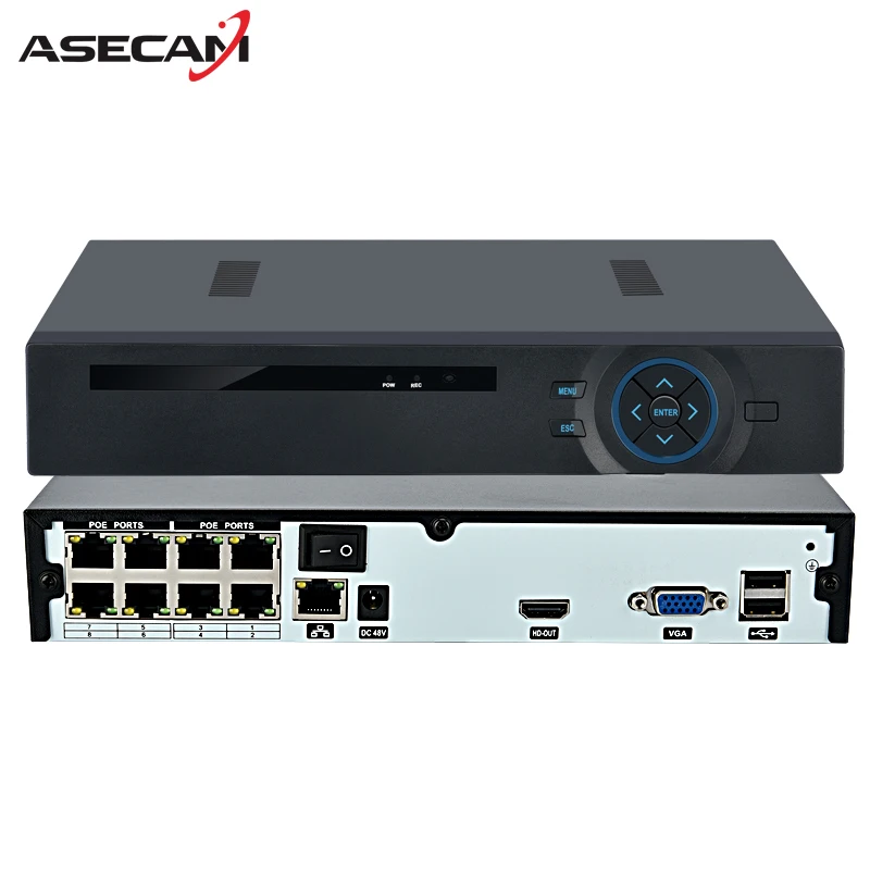 

4CH 8CH HD Onvif 1080P IEE802.3af Active 48V Real PoE NVR All-in-one Network Video Recorder for PoE IP Cameras P2P XMeye