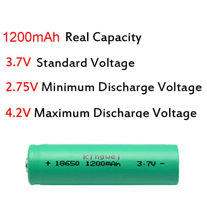 Большая скидка, 30 шт/партия 18650 3,7 V перезаряжаемая батарея 1200 mAh для светодиодный фонарик