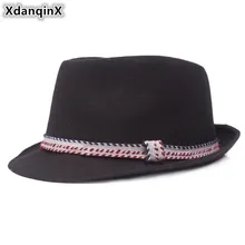 XdanqinX Весенняя мужская шляпа, одноцветная фетра для мужчин, складная простая Мода, джазовые шляпы, британский стиль, папа, шляпа, Мужская брендовая бейсболка