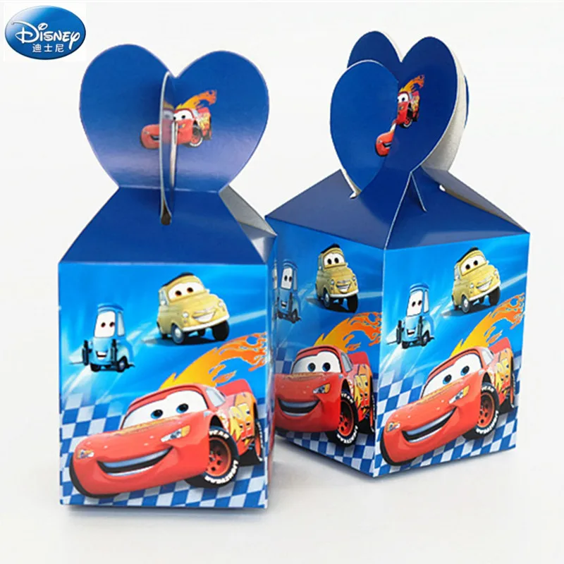 

Free shipping 18pcs Disney Free Shipping Macqueen Candy Box Kids happy Birthday festival wedding Gift candy Box Party decoration
