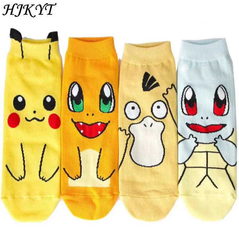 

HJKYT 2019 cartoon pikachu pokemon socks fuzzy cotton high quality cozy one woman ukraine free shipping invierno mujer colorful