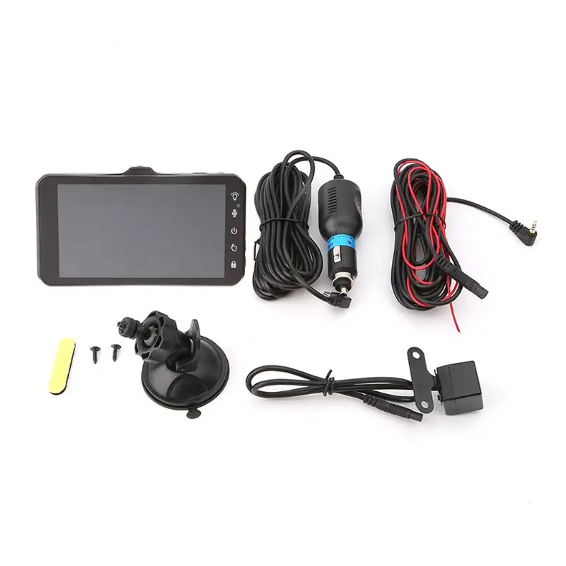 

1 Set Dual Lens Car DVR Vehicle Camera Full HD 1080P 4 inch Touch IPS Screen With G-Sensor Dash Cam Driving Recorder