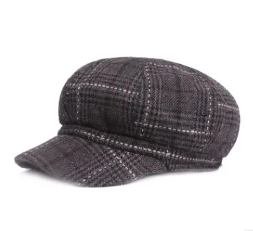 SILOQIN осень зима женская шляпа в стиле ретро Толстая теплая кепка газетчика элегантные модные шапки-береты для женщин Бренды женская зимняя шапка - Цвет: dark gray