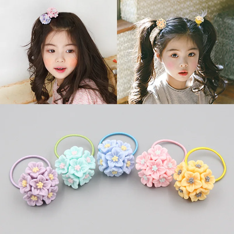 

Ruoshui Girls Flower Hair Ties Kids Sweet Lovely Scrunchies Flower Rubber Band Baby Ponytail Holders Hair Accessories Rope Gum