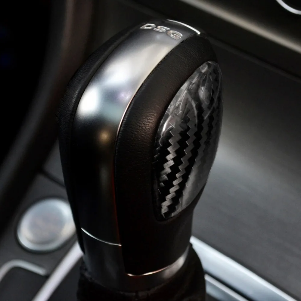 Ручки из настоящего углеродного волокна DSG shift эмблема значок для VW MK7 golf 7 Passat B8