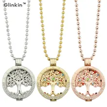 Glinkin Joyería de Oro Rosa Árbol de La Vida de La Moneda Joyería Colgante de Acero Inoxidable Collar de la Colección de Moneda