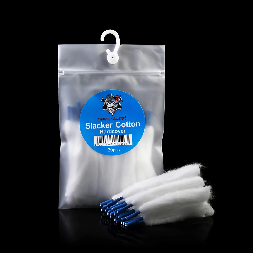 

Vape Cotton Original Demon Killer Slacker Cotton Hardcover 30pcs Electronic Cigarette Cotton for RDA Atomizers Easy Install