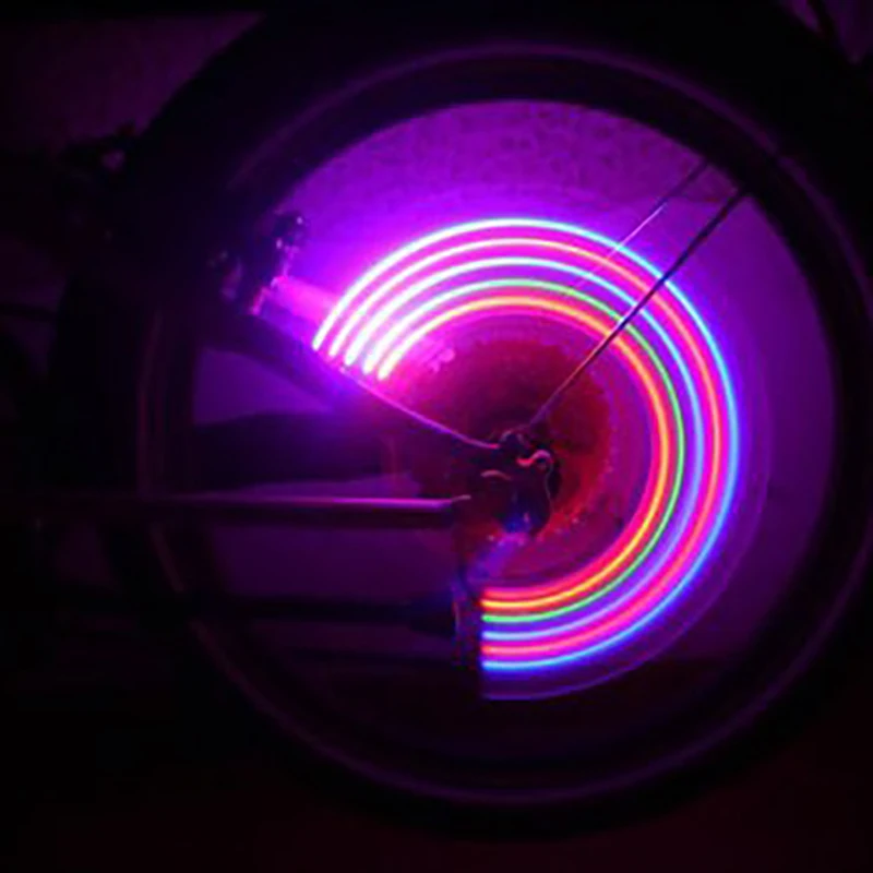 Clearance Bicycle Wheel LED Lights Mountain 5LED Colorful Road Bike Waterproof Spokes Flashlight With Battery Tyre Tire Valve Caps Wheel 5