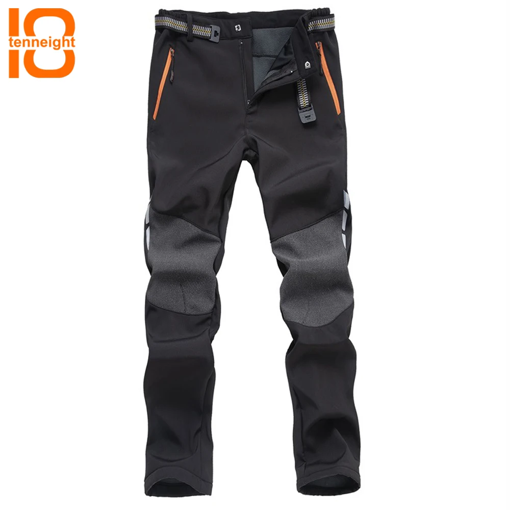 TENNEIGHT invierno impermeable senderismo pantalones hombres deportes al aire libre escalada esquí Softshell pantalones espesar para Camping Trekking