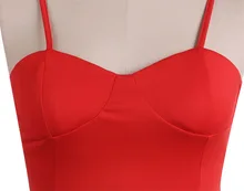 FANALA Summer Dress Style Women Dress Spaghetti Strap Package Pencil Bodycon Solid Sexy Mini Party Dresses Polyester Red S-XL