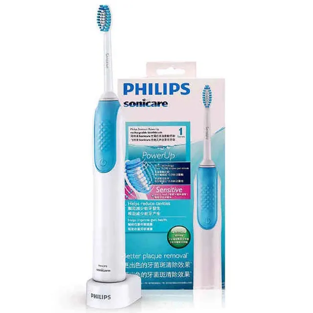 Philips Sonic แปรงสีฟันไฟฟ้า HX3120 กันน้ำชาร์จ 15,000 rpm Snap - in หัวแปรง Smart Timer