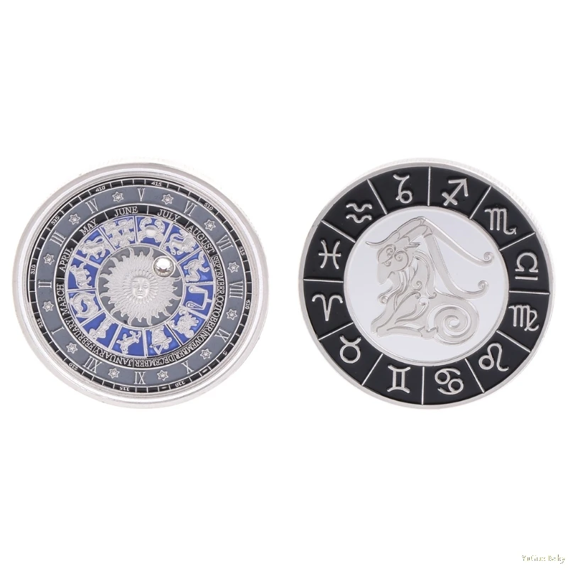 

2018 Meaningful Commemorative Coin Plated Silver Constellation Capricornus Souvenir Collection Noncurrent Coin