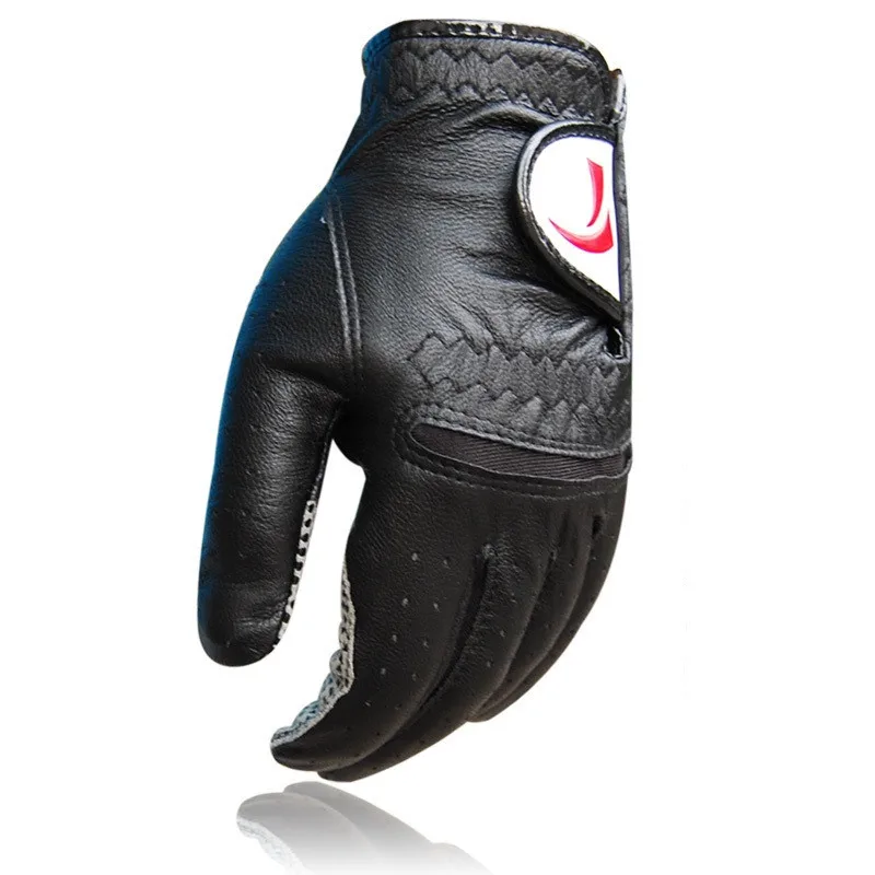 Luvas de Golfe Macio de Couro Esquerda à Direita Genuíno Masculino Partículas Respirável Esportes Aderência Anti-derrapagem Luvas D0635 1 Pçs Mão