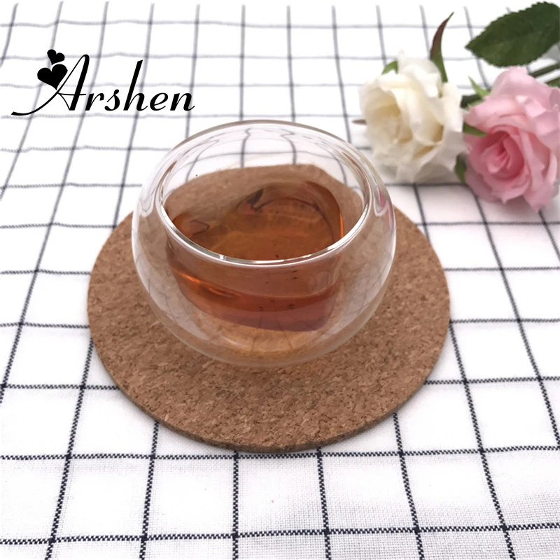 

Arshen 50ml Double Wall Glassware Heart Shaped Clear Handmade Heat Resistant Healthy Drink Coffee Cups Insulated Mini Cup