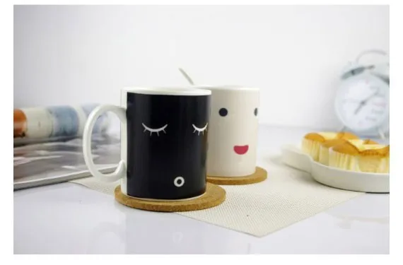 Novelty Ceramic Change Color Water Cups Office Morning Coffee Mug Creative Birthday Gifts For Girls