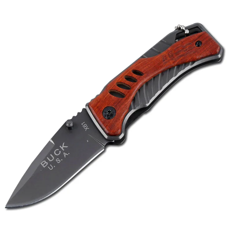 

Mengoing Pocket Survival Folding Knife 440C Titanium Steel Blade Knife 57HRC Hardness Utility Fishing Tools