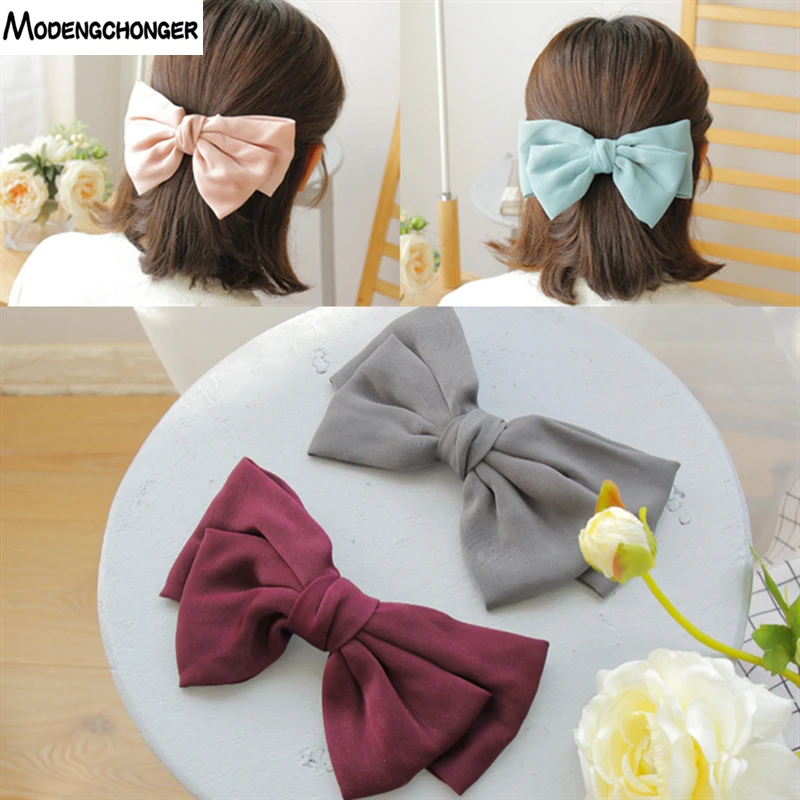 

Fashion Big Large Hair Bow Cute Hair Clip For Women Girls Hairgrips Satin Barrette Bow Ladies Hairpin Headwear Hair Accessories