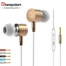 Langsdom i-7A Metal Earphones Super Bass Earphones with Microphone&Volume Control Stereo Headset for Phone Mp3 fone de ouvido