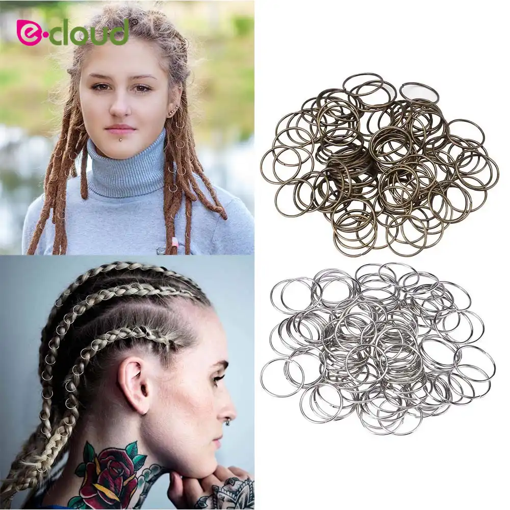 20PCS Dread Lock Dreadlocks Braiding Beads Silver Golden Metal Cuffs