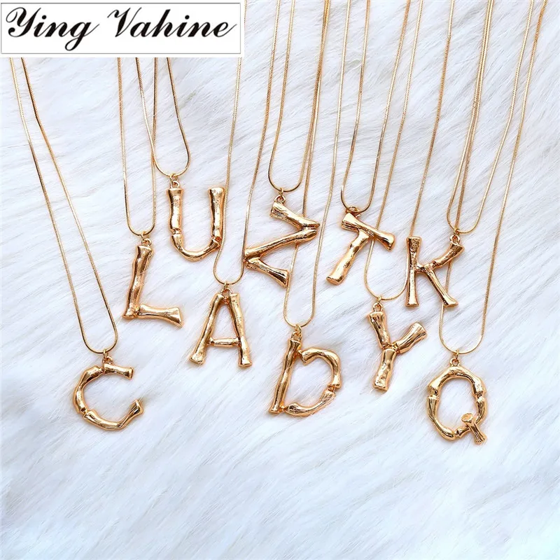

ying Vahine Customized Name Necklace Classic & Fashion Gold Letter A B C D E F G Pendant Necklaces for Women Meaningful Gifts