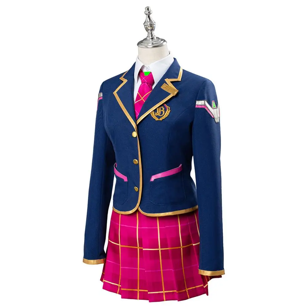 Полный комплект OW Косплей Hana Song D. VA, костюм DVA, школьная форма, костюм, платье для школы, наряд для взрослых девочек, карнавальный костюм на Хэллоуин