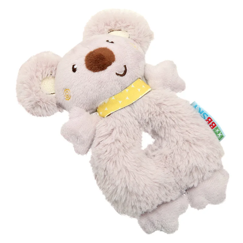 Cute creative baby rattle koala hand ring plush soft toy built-in ring ball exercise grasping hearing toy suitable for 3m+