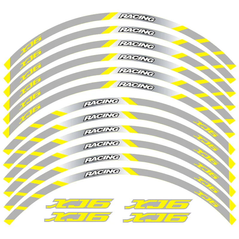Высокое качество Мотоцикл Передние и задние колеса край внешний обод Стикеры светоотражающие полосы колеса наклейки для YAMAHA XJ6