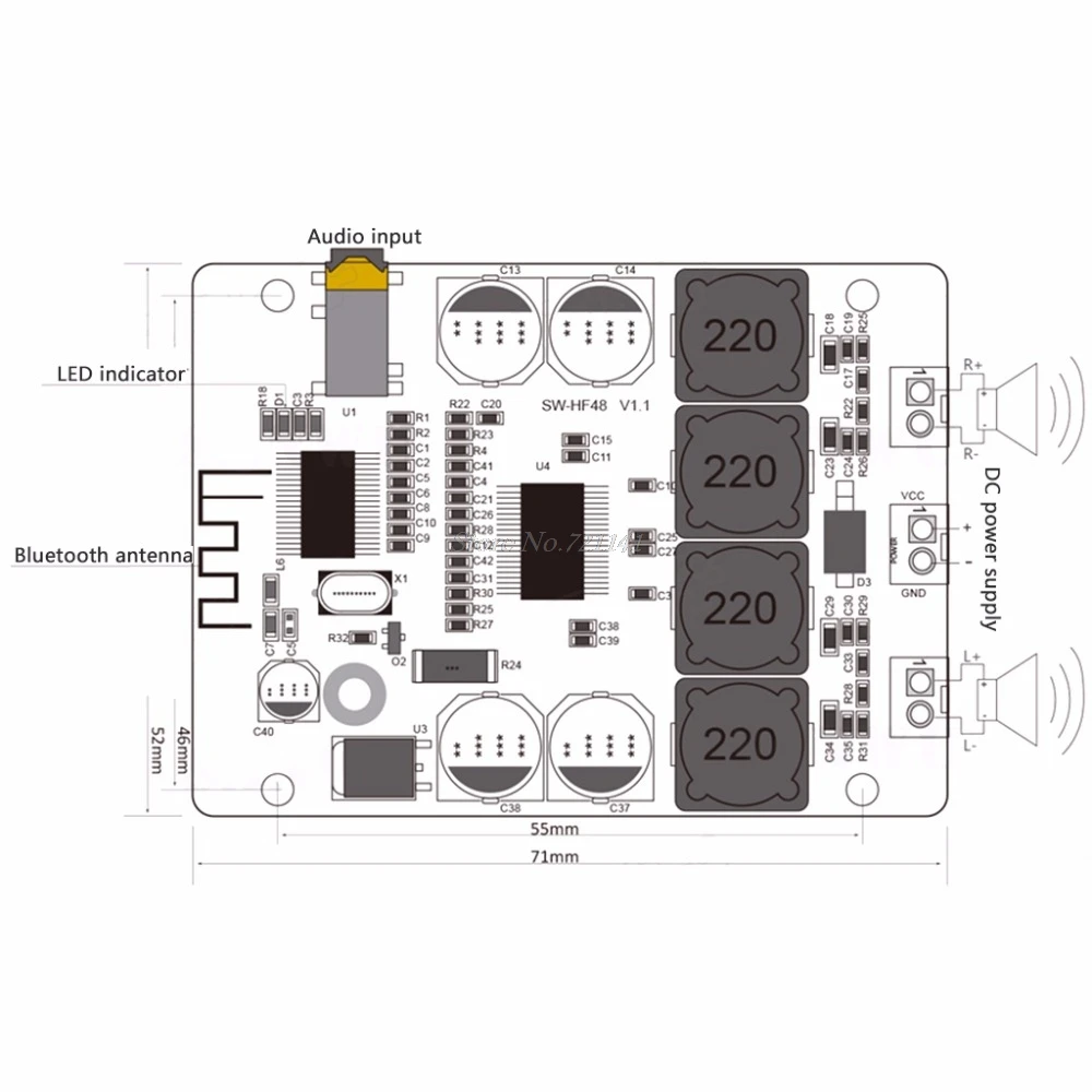 TPA3118 2x30 Вт 8 26 в DC стерео Bluetooth цифровой усилитель плата Logic ICs Прямая поставка|digital