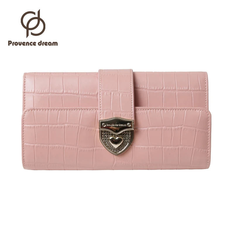 

PROVENCE DREAM Women Wallets Genuine Leather Wallet Female Purse Long Coin Purses Holders Ladies Wallet Hasp PD56
