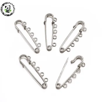 

5pcs Platinum Color Iron Kilt Pins for DIY Jewelry about 16mm wide, 50mm long, Hole: 3mm